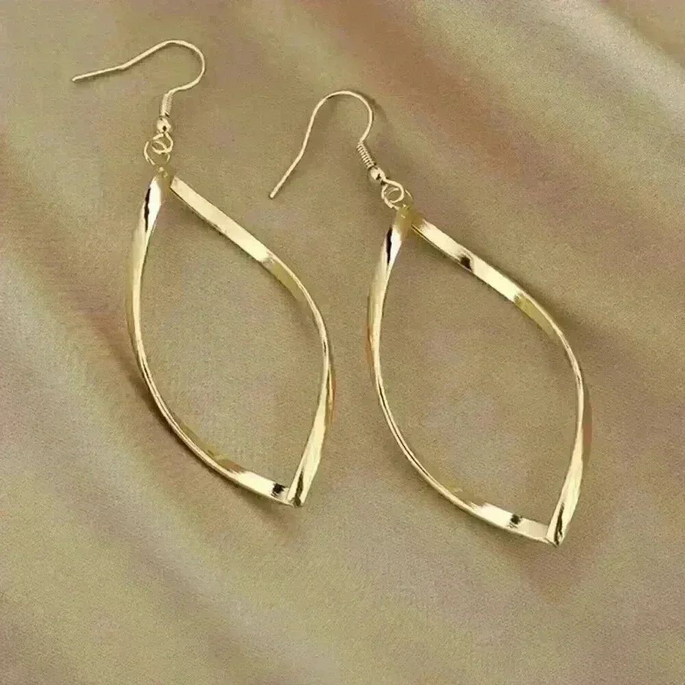 Hollow Twisted Dangle Earrings